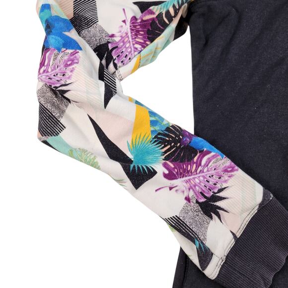 Bebe Sweater Womens Large Y2k 2000s Vintage Black Lace Tropical Retro Sequin - Picture 9 of 15